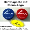 Haftmagnet mit Steno-Signet (rot oder blau)